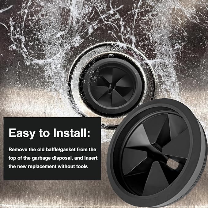 2pcs 3 1/8 Inch Garbage Disposal Sink Baffle Splash Guard, Garbage Disposal Quiet Cover Splash Guard, Quiet Collar Sink Baffle for Moen, Waste King, Whirlaway, GE Disposer