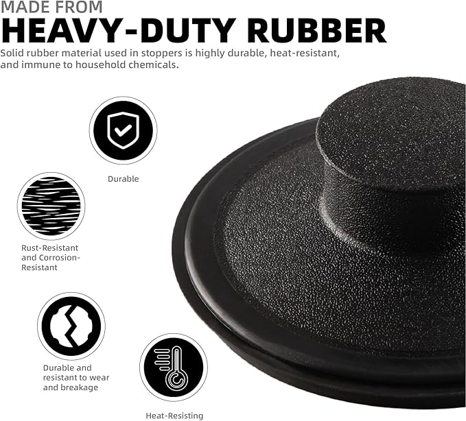 RQYEKDO Kitchen Sink Stopper, 1 Pack 3-1/2" Universal Sink Cover for Garbage Disposal Stopper and Kitchen Drain Plug,Replacement for InSinkErator, Moen,Waste King, Whirlpool,Kohler