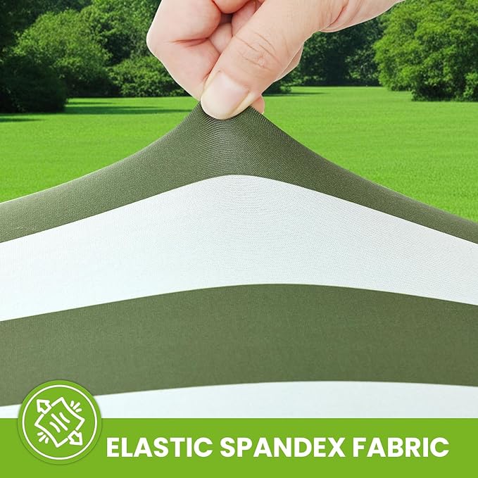 Smiry Spandex Fitted Tablecloth for 4 Foot Rectangle Tables, Washable Picnic Table Cover with Elastic, Stretch Reusable Table Cloth for Outdoor, Camping, Dining & Kitchen (Stripe, 30"x48")