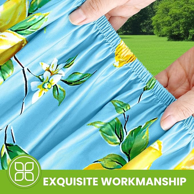 Smiry Spandex Fitted Tablecloth for 5 Foot Rectangle Tables, Washable Picnic Table Cover with Elastic, Stretch Reusable Table Cloth for Outdoor, Camping, Dining & Kitchen (Lemon, 30"x60")