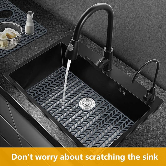 Sink Protectors for Kitchen Sink 12" 13" 16" 18" 19" 24" 26" 28" 29" 30" Silicone Kitchen Sink mats Protector for Bottom of Farmhouse Sink(29.7"x15.5" Rear)