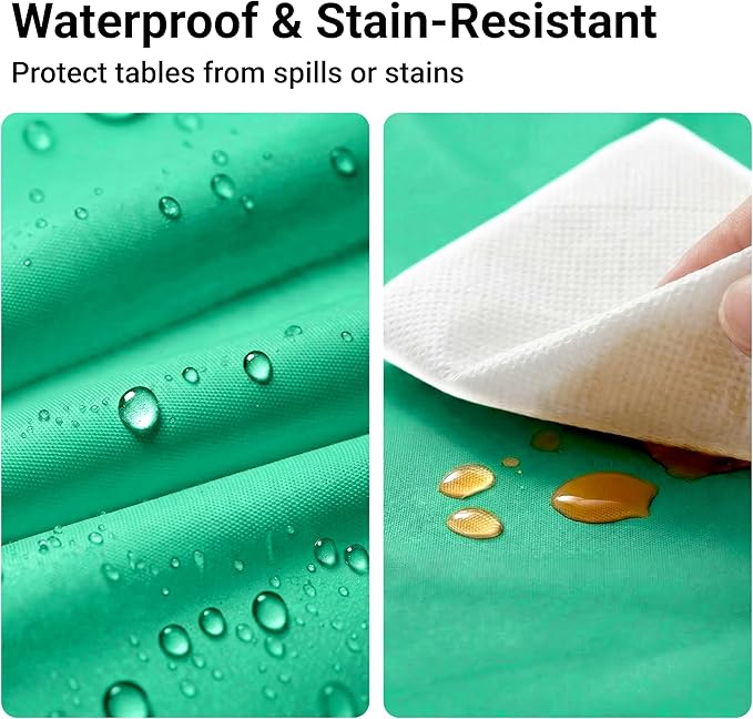 Auros Premium Plastic Tablecloths 10 Pack, 54 x 108 Inch Rectangle Disposable Table Covers for 8FT Tables, Thick & Durable, Waterproof & Spill-Proof, Easy Cleanup for Parties, Wedding, Kelly Green