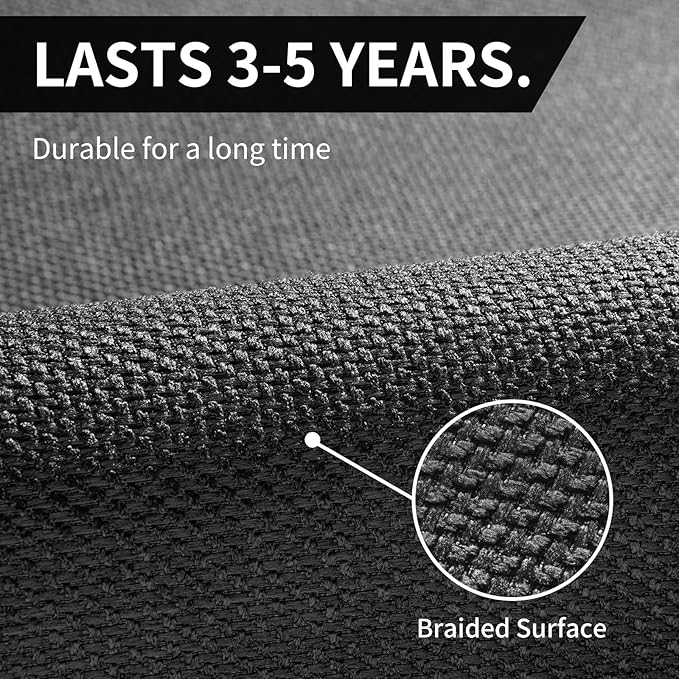 Kitchen Mats for Floor, Super Absorbent Kitchen Rugs Non Slip Washable, Soft Imitation Linen Braided Kitchen Runner Rug, Standing Mat Kitchens Sink Mat, Easy to Clean, Black 17x71