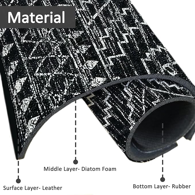 24" X 5.5" Kitchen Sink Splash Guard Faucet Mat Aztec Super Absorbent Fast Drying Faucet Guard & Draining Mat Sink Splash Guard Behind Faucet for Kitchen, Bathroom