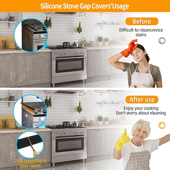 Reusable Stove Burner Top Cover for LG Gas Range, Model LRG3093 LRG3095 LRG3061 LRG3193, Non-Stick Washable Stove Top Cover Mat Protector, Gap Filler for Range Side Guard