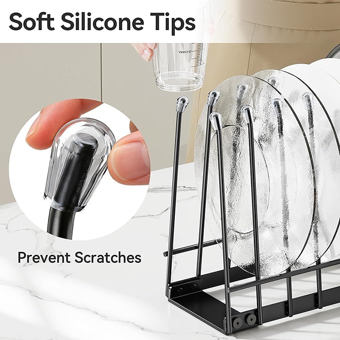 Plastic Bag Drying Rack, Metal Reusable Silicone Ziplock Bag & Bottle Drying Stand, Lerine Drying Rack Kitchen Organizer, Black