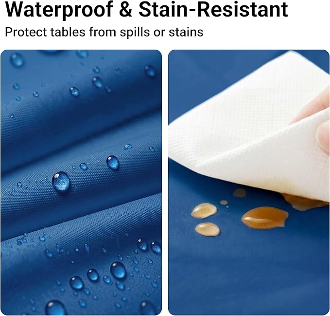 Auros Premium Plastic Tablecloths 10 Pack, 54 x 108 Inch Rectangle Disposable Table Covers for 8FT Tables, Thick & Durable, Waterproof & Spill-Proof, Easy Cleanup for Parties, Wedding, Sky Blue