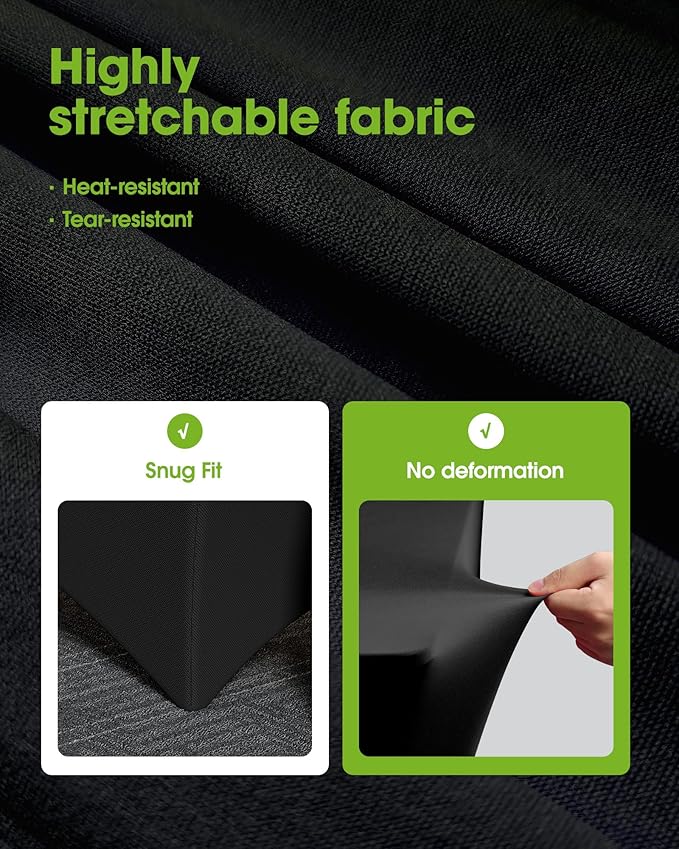 Pureegg Spandex Tablecloth 6ft - 12 Pack, Fitted and Tight Cloth for Rectangle Table, Wrinkle-Free and Stretch Table Cover for Party, Wedding, Banquet and Birthday, Black