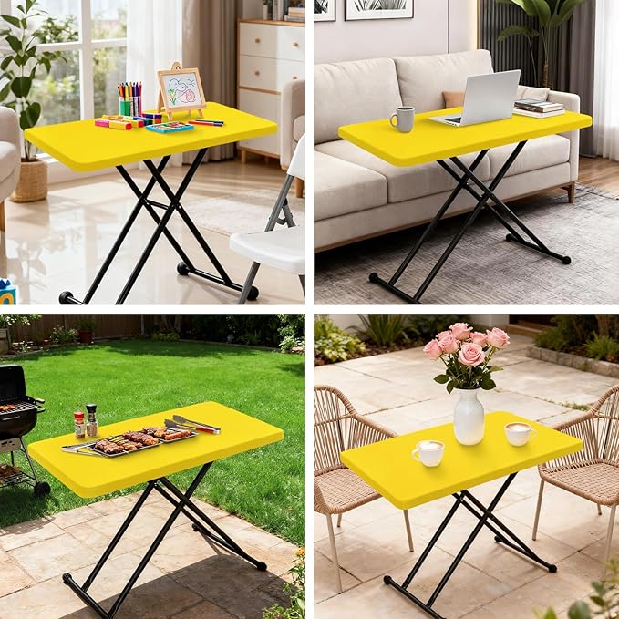 Fitted Rectangle Tablecloth 20 x 30 Inch Elastic Table Cloth for 2.5ft Table, Stretch Spandex Table Cover Gold Washable Polyester Table Top Cap Cover for Dining Picnic Camping Indoor and Outdoor