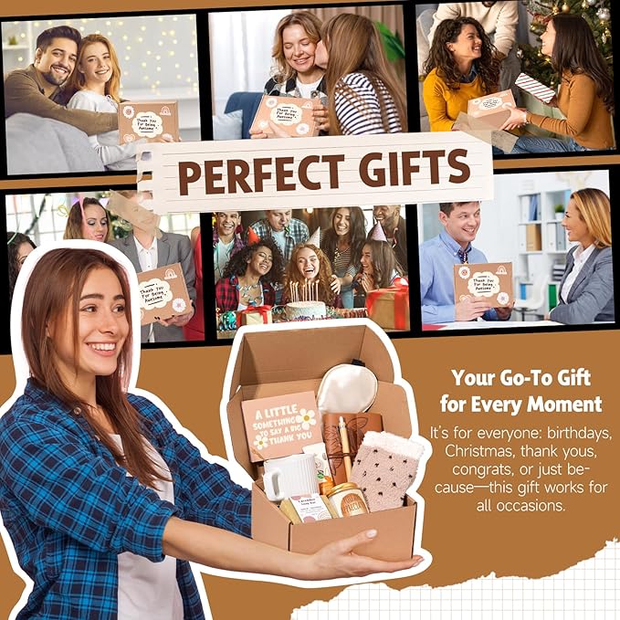 Suhctuptx Thank You Gifts for Women, Employee Appreciation Gifts, Thank You Gift Basket Appreciation Gift Christmas Ideas Box for Women Coworkers Teacher Nurse Friends Mom Her Secretary Employees