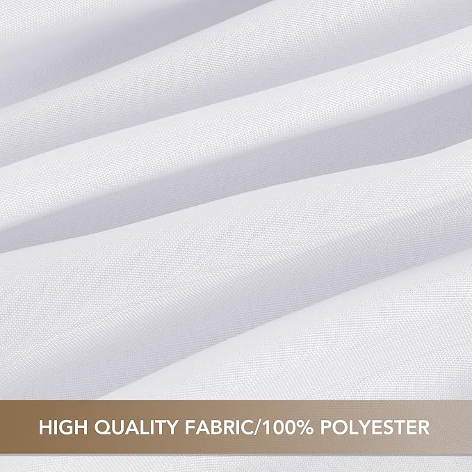 sancua 120 Inch Round Tablecloth White, 8 Pack - Circle Polyester Fabric Table Cloth for Wedding Party Reception Banquet Birthday, Washable Formal Table Cover (Fit 48-96 Inch Tables)