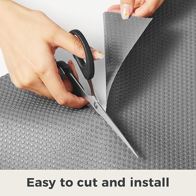 100% EVA Shelf Liner for Kitchen Cabinet, 24" x 240" Drawer Liners Non Adhesive Non Slip Waterproof Plastic Paper, Dresser Pantry Bathroom Refrigerator Protector, Grey