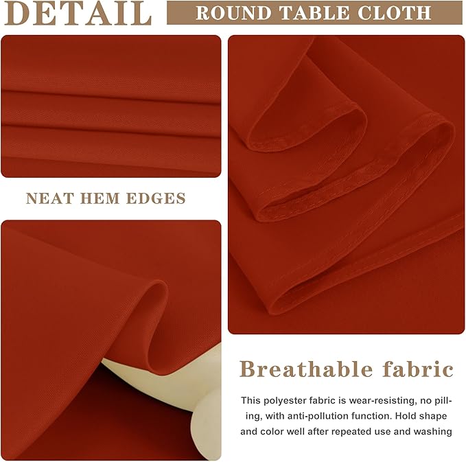 Fitable 6 Pack Rust 70?20 Inch Rectangle Tablecloth - Stain Resistant and Washable Table Cover, Polyester Fabric Table Cloth for Wedding, Party, Banquet, Formal Events