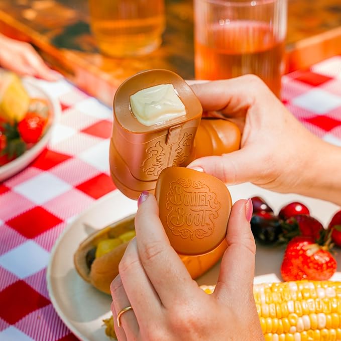 Genuine Fred BUTTER BOOT Butter Spreader for Corn and Veggies, Cowboy Boot Butter Applicator, Kitchen Gadget for Grilling, Picnics, and Cookouts, Dishwasher Safe