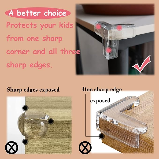 12Pcs Large(Length: 1.7inch) Silicone Corner Protector Baby Proofing,Table Corner Protectors for Baby,Strong Adhesive T Shaped Baby Head Protector Table Corner Protectors for Furniture