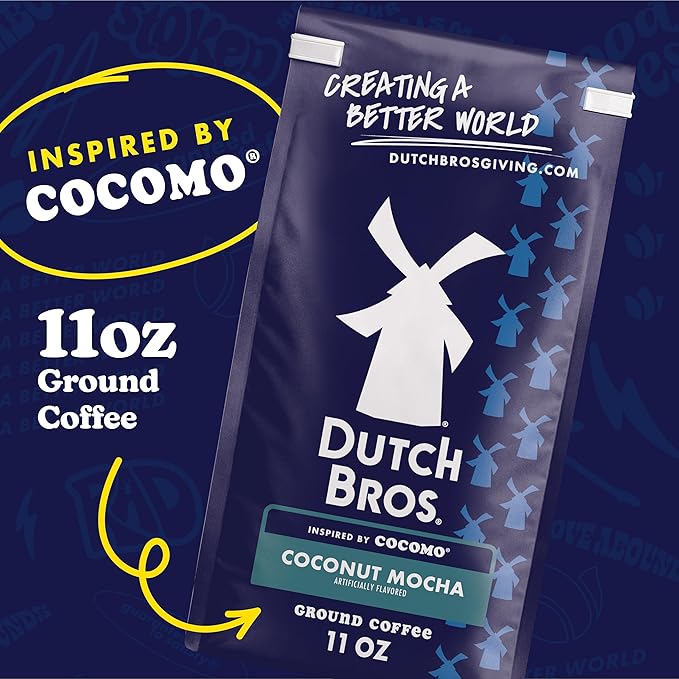 Dutch Bros® Coconut Mocha Ground Flavored Coffee Inspired by Cocomo®, Bagged 11oz (Pack of 3)