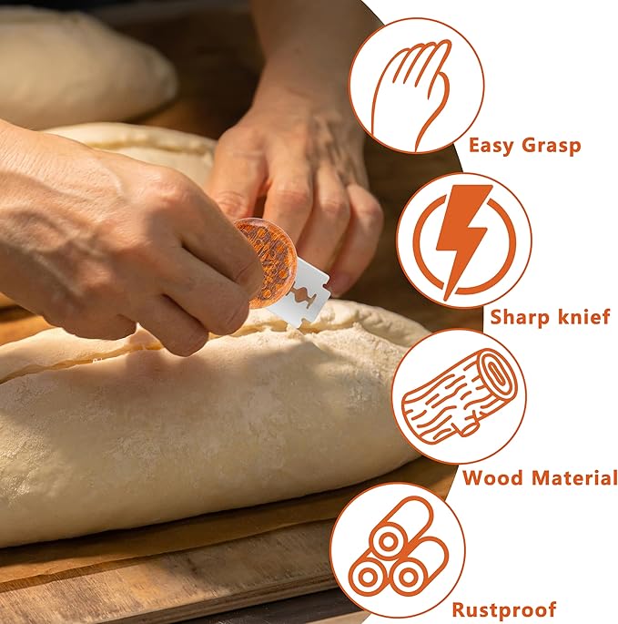 UFO Bread Lame Cutter for Homemade Sourdough,Bread Scorer Tool for Sourdough with 5 Blades and Case,Slashing Tool Bread Cutting Knife for Artisan Bread and Baguette Makers,Ring