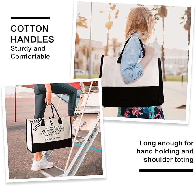 Craftique Retirement Gift for Woman, Funny Retired Cornered Tote Bag, Unique Retirement Gifts for Women Coworker Friend Bosses, Happy Retired Gift Bag for Shopping Travel Picnic, 17” x 6.7” x 12.5”