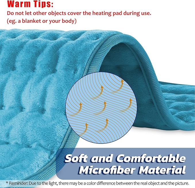 24x20 Inch Electric Heating pad for Back Neck Shoulder Knee Arms Legs- Electric Heat Pads with 6 Heat Settings & Auto Shut Off &Dry/Moist Heat Heating Pad for Birthday Mother Father Girl Men Women