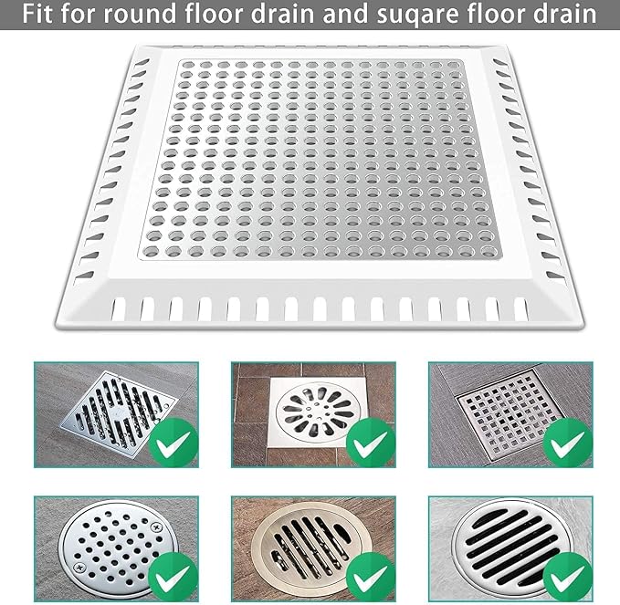 Shower Drain Hair Catcher/Drain Strainer,2 Pack Shower Drain Cover for Bathroom Floor Drain, Stainless Steel and Silicone (Patented Product)