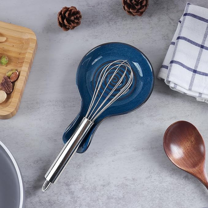 JINIHFW Spoon Rest for Kitchen, Ceramic Spoon Holder for Stove Top, Cooking Spoon Holder,Kitchen Spoon Rest,Heat Resistant Utensil Rest for Countertop, Dishwasher Safe, 3 Pack