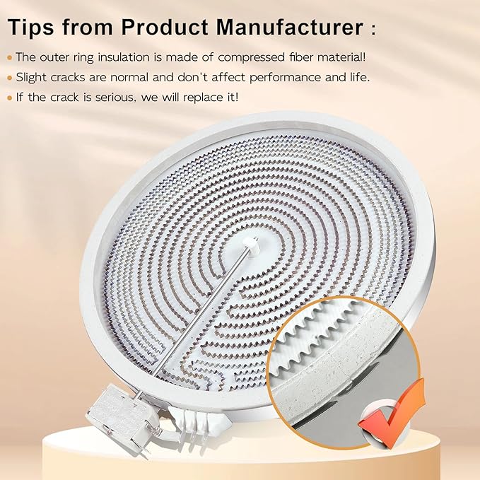 UPGRADED WB30T10130 12" Dual Haliant Surface Element Replacement for GE Stove, AP4344395 12"/9" Dual Radiant Surface Element, PS2321564 12 inch Burner Replace AH2321564 1474216