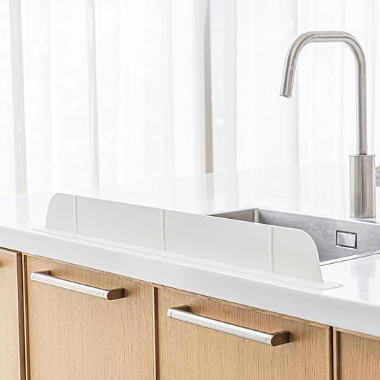 30 inch(75cm) Premium Kitchen Sink Silicone Water Splash Guard SIZE UPGRADE 30" and new package - NO Suction Cups, Ultra Wide 30" - Made in Korea (Ultra Wide Eco White)