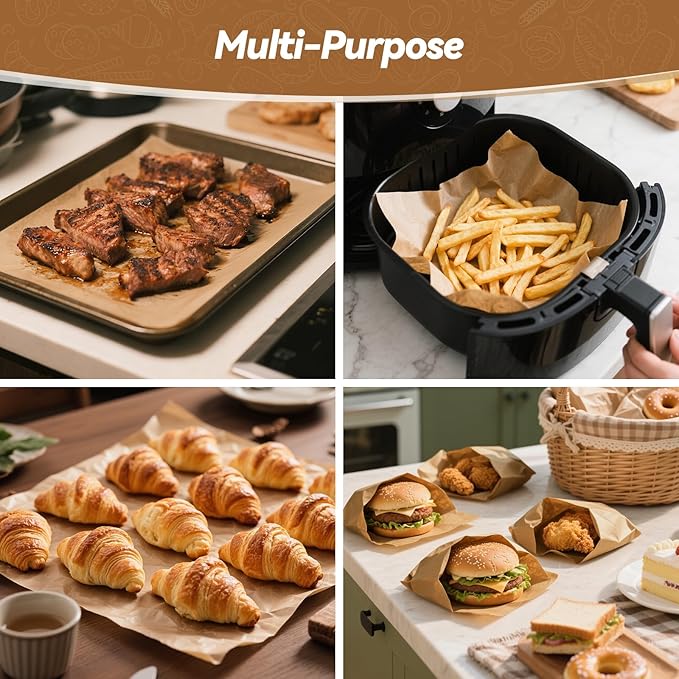 360 Count 9"x 13" Heavy Duty Parchment Paper Sheets for Baking, No-Stick & No-Leak Unbleached Baking Paper, Pre-cut Half Parchment Paper Sheets for Oven, Air Fryer, Microwave