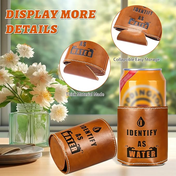 Fathers Day Gifts for Dad from Daughter Son,Funny Mens Gifts for Him Men Boyfriend Husband Birthday Gag Cool Retirement Gift Ideas for Grandpa,Leather Can Cooler Christmas Stocking Stuffers