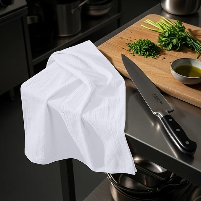 Utopia Kitchen White Flour Sack Towels [12 Pack - 28 x 28 Inch] 100% Cotton Tea Towels for Cleaning & Drying - Highly Absorbent Kitchen Dish Cloth