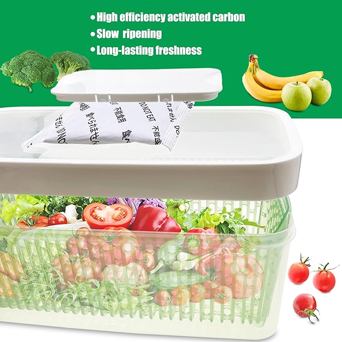 12 Pack Produce Saver Refills Kit for OXO GreenSaver Produce Keepers and Crisper Inserts, Keep Fruits Veg Fresh, Also Compatible with Bluapple Produce Freshness Saver Balls and other Produce Savers