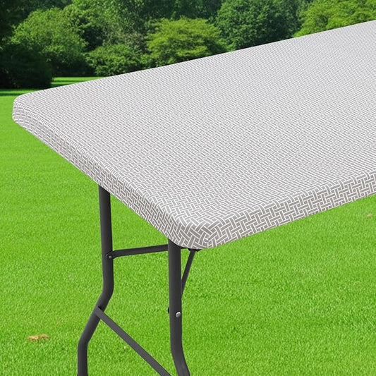 Smiry Spandex Fitted Tablecloth for 6 Foot Rectangle Tables, Washable Picnic Table Cover with Elastic, Stretch Reusable Table Cloth for Outdoor, Camping, Dining & Kitchen (Woven, 30"x72")