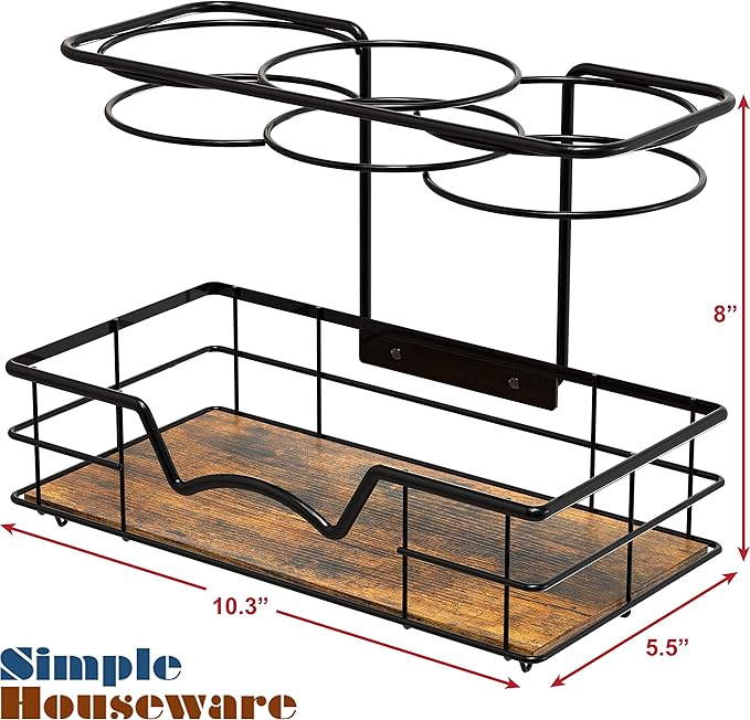 Simple Houseware Countertop Hair Tools Organizer, Walnut