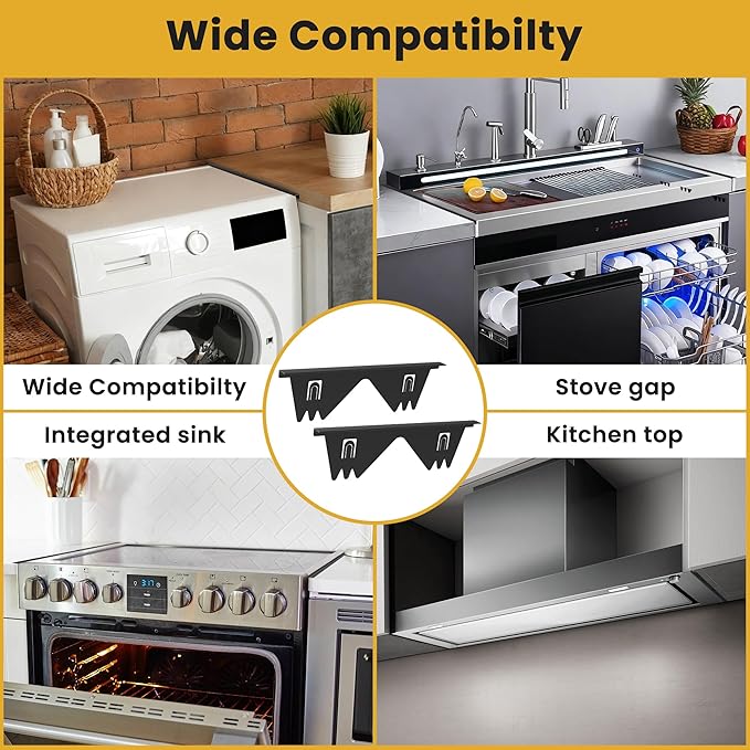 Stainless Steel Stove Gap Covers - 316 Stove Gap Filler, Easy retractable Length 13.8" to 27.5", Width 0.79", Heat Resistant Guard Between Stove Top & Counter, 2 Pck