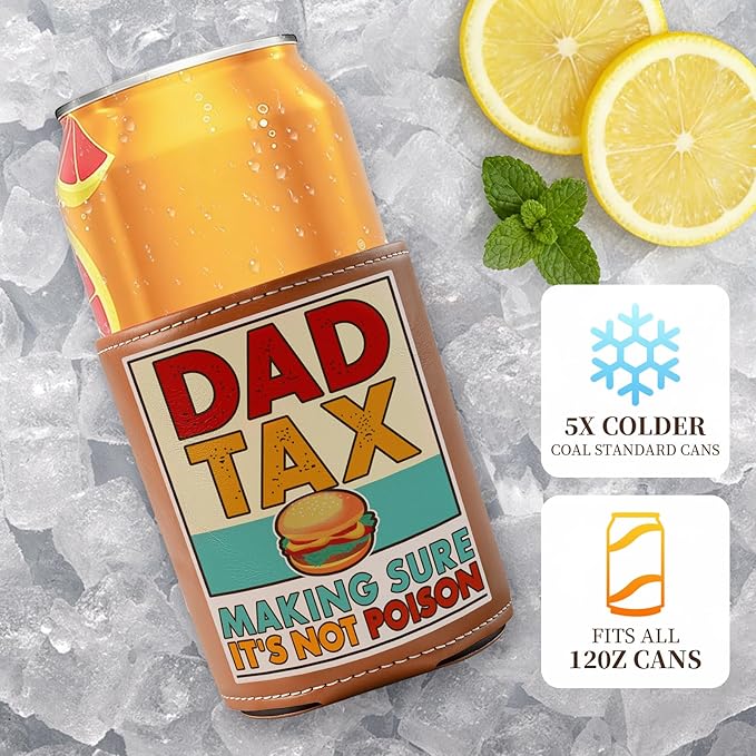 Fathers Day Gift for Dad from Daughter Son - Keeps Cold 12Oz Can Cooler Insulated No Wet Hands, Dad Birthday Gifts with Gift Box for Father's Day Retirement, Cauife Slim Can Koozie for Beer Soda
