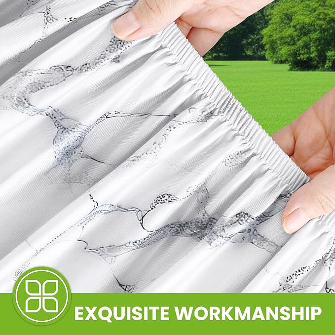 Smiry Spandex Fitted Tablecloth for 5 Foot Rectangle Tables, Washable Picnic Table Cover with Elastic, Stretch Reusable Table Cloth for Outdoor, Camping, Dining & Kitchen (Marble, 30"x60")