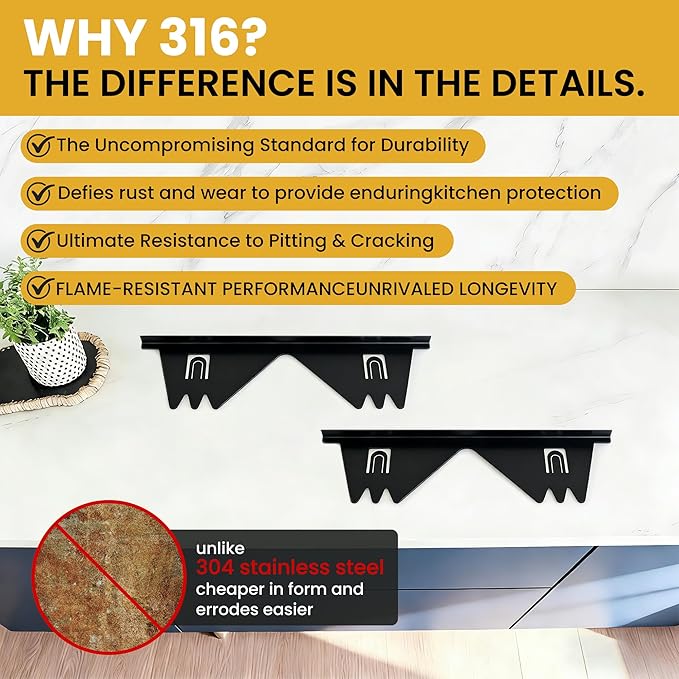 Stainless Steel Stove Gap Covers - 316 Stove Gap Filler, Easy retractable Length 13.8" to 27.5", Width 0.79", Heat Resistant Guard Between Stove Top & Counter, 2 Pck