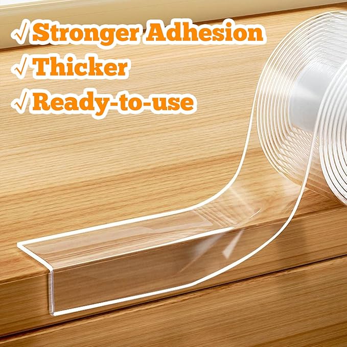 0.8 in x 9.84 FT,3 Pack Clear Soft Corner Protectors for Furniture Strip,Sharp Edge & Table Bumper,Window Edge,Wall Protector, Soft Corner Guards Safe for Proof,Table Corner Protectors in Family
