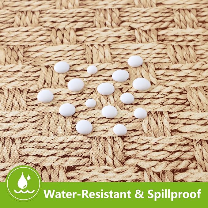 Smiry Spandex Fitted Tablecloth for 8 Foot Rectangle Tables, Washable Picnic Table Cover with Elastic, Stretch Reusable Table Cloth for Outdoor, Camping, Dining & Kitchen (Weave, 30"x96")