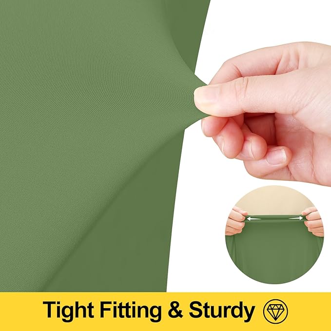 Smiry Spandex Tablecloth, Elastic Fitted Stretch Tablecloth for 6FT Rectangle Tables, Waterproof Washable Table Cover Skirt for Outdoor, Wedding, Banquet & Parties (Sage Green, 72Lx30Wx30H Inch)