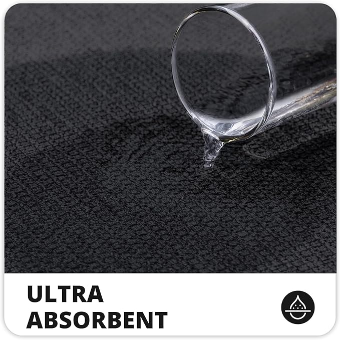 Bath Mat,Ultra Thin Bathroom Runner Rugs,Large Bath Mats for Bathroom,Quick Dry,Non-Slip,Machine Washable,Low Pile,Bath Rug,Shower Outside,Sink,Home Decor Accessories.Black,2'x3'(24x36inch)