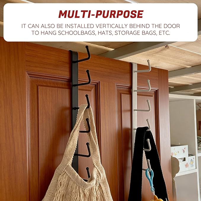 Adhesive Mug Holder Under Cabinet No Drilling Clip-On Utensil Holder for Kitchen Counter & Cooking Utensil Holder with 6 Kitchen Hooks Space Saving for Coffee Cup Spatula Measuring Cup