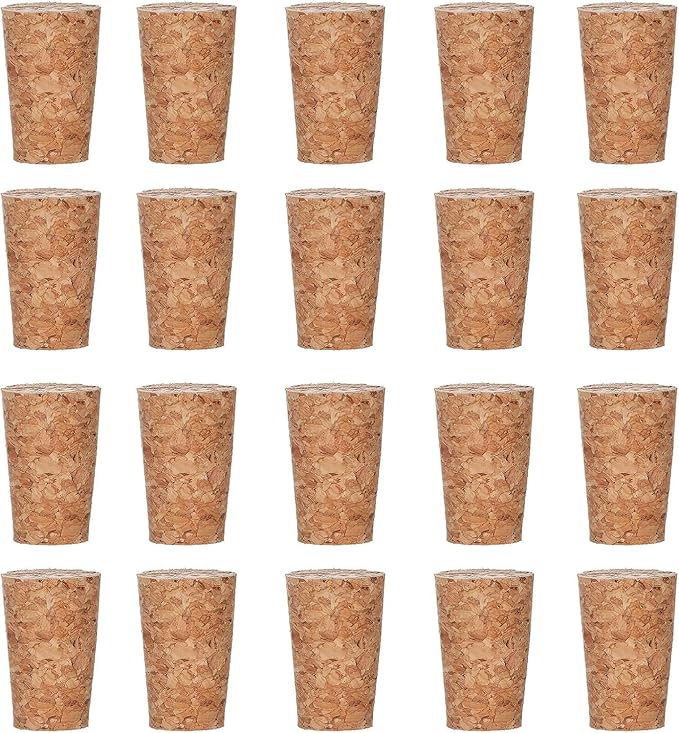 200 Pcs Natural Soft Wood Corks, Tapered Cork Wooden Beer Bottle Stopper for Wine Making Craft, Leakproof,DIY Crafts (200pcs)