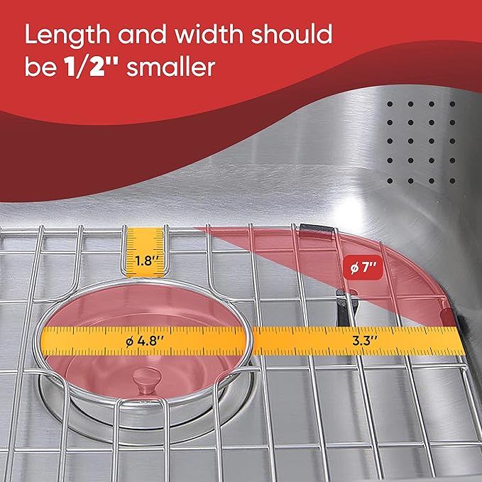 Sink Protectors for Kitchen Sink, Stainless Steel Protective Grid 11.26 x 14.5 Inch, Sink Rack for Bottom of Sink