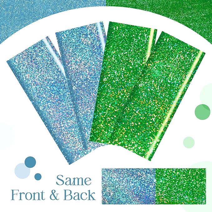 Just Shimmer Sparkling Holographic Laser Tablecloth - Shimmering, Waterproof, Easy to Clean - Ideal for Bachelorette, Birthday, Wedding, and Anniversary Party Decorations (Blue & Green, 2)