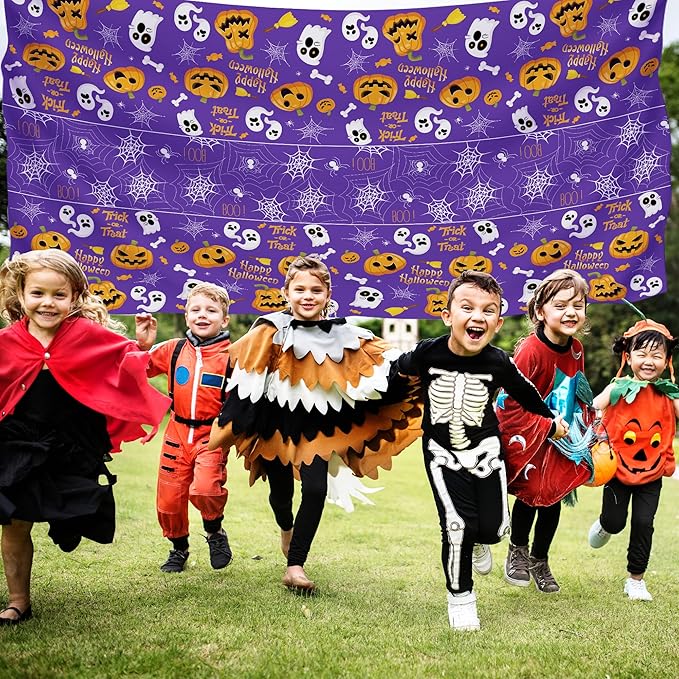 OHOME Halloween Decorations - Disposable Plastic Halloween Tablecloth | Halloween Party Decorations Favors Supplies for Table Decor Indoor Outdoor Backdrop Banner,2 Pack
