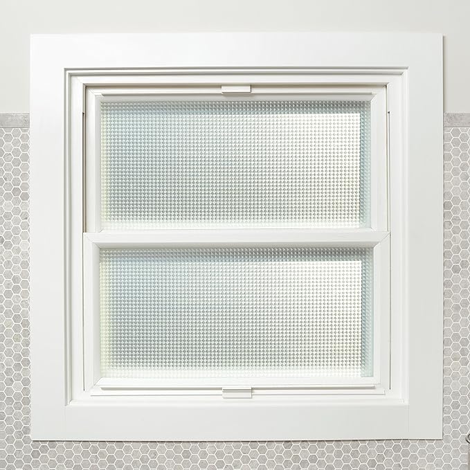 Con-Tact Brand Shelf Liner and Privacy Film, Clear Cover Self-Adhesive Semi-Transparent Liner, 18'' x 9', Frosty Diamonds (09F-C9903-12)