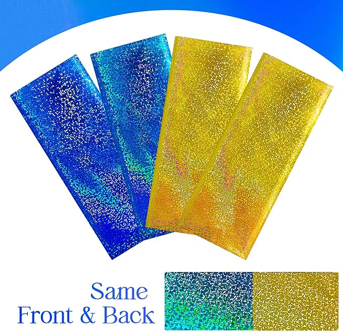 Just Shimmer Sparkling Holographic Laser Tablecloth - Shimmering, Waterproof, Easy to Clean - Ideal for Bachelorette, Birthday, Wedding, and Anniversary Party Decorations (Dark Blue & Gold, 2)