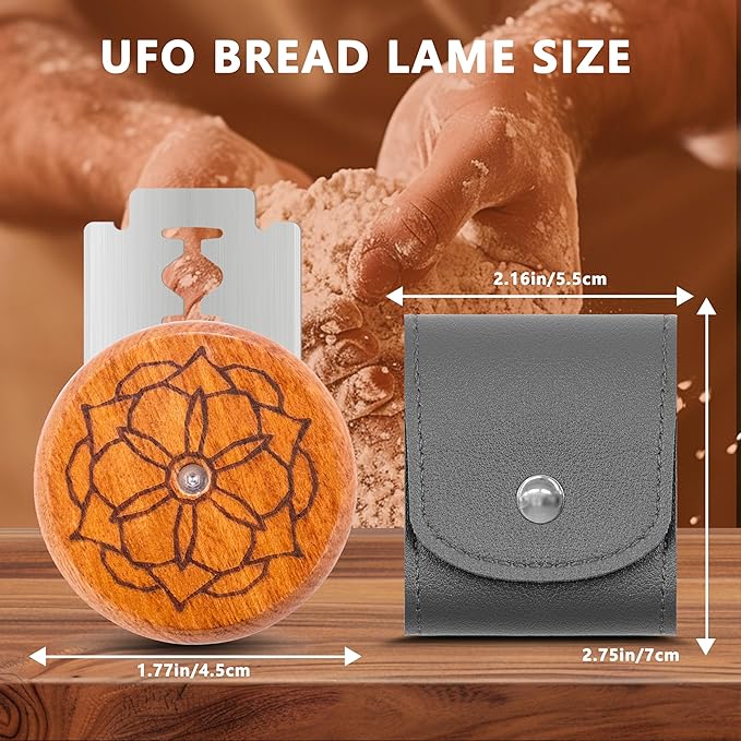 UFO Bread Lame Cutter for Homemade Sourdough,Bread Scorer Tool for Sourdough with 5 Blades and Case,Slashing Tool Bread Cutting Knife for Artisan Bread and Baguette Makers,Mandala