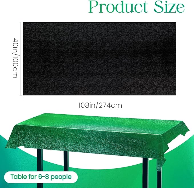 Black & Green Holographic Tablecloth 40" x 108" Hot Pink Party Decoration Valentine's Day Birthday Party Table Decor Iridescence Plastic Table Cloth for Halloween Baby Shower
